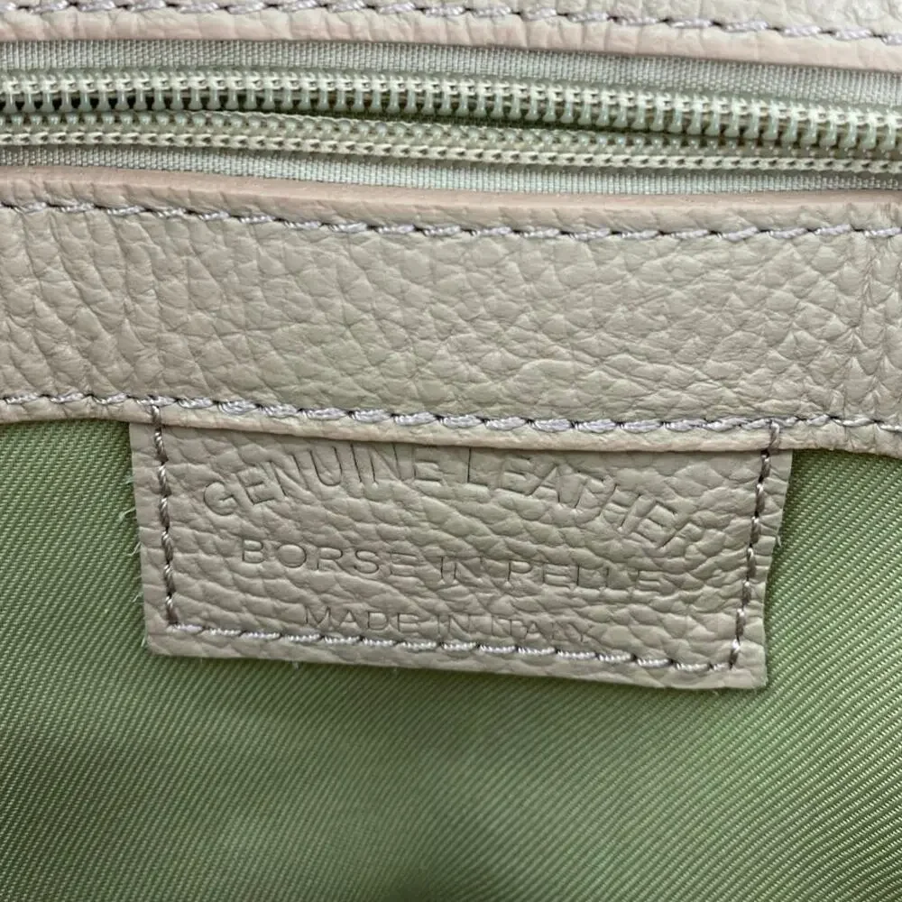 Borse in Pelle Beige Nude Leather Crossbody Knot Loop Clutch Purse Handbag OS